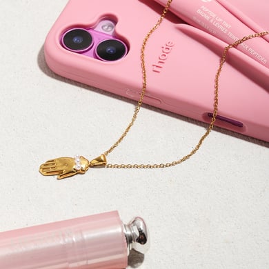 1 pezzo di collana con ciondolo da donna in acciaio inossidabile color oro con motivo a palma semplice h5 Immagine6