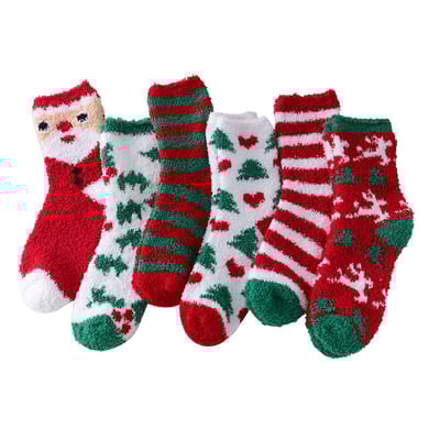 Verdickte Damensocken aus Korallenvlies in Weihnachtsgeschenkbox h5 Bild3