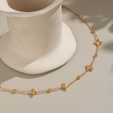 1 Piece Stars Stainless Steel Gold Color Chain Necklace h5 Picture2