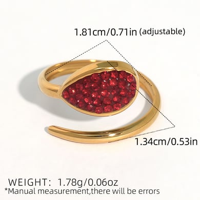 1 Piece  Casual Droplet Irregular Shape Stainless Steel Women‘s  Statement Rings h5 Picture2