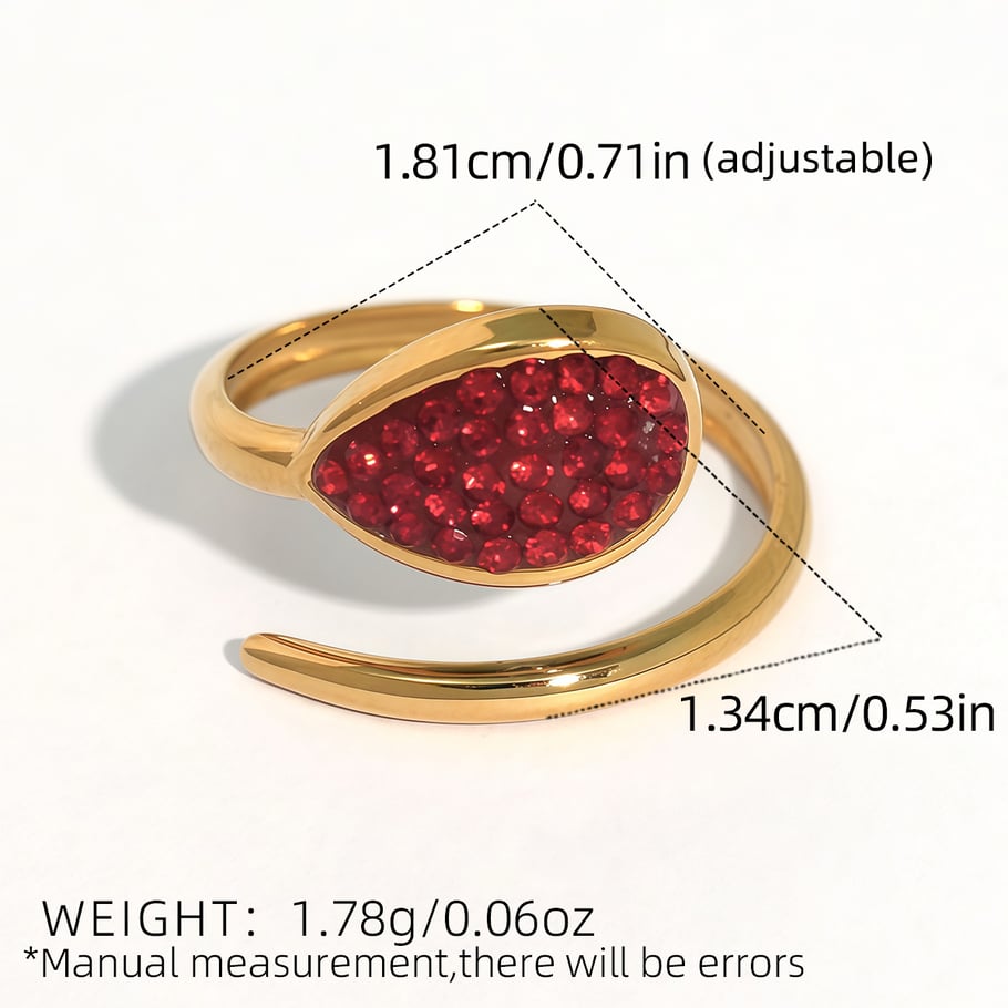 1 Piece  Casual Droplet Irregular Shape Stainless Steel Women‘s  Statement Rings Picture2