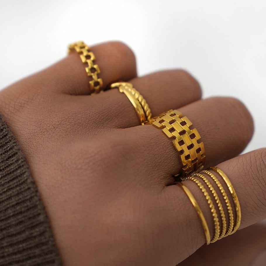 1 Piece Simple Daily Irregular Shape Stainless Steel Women's Statement Rings Picture2