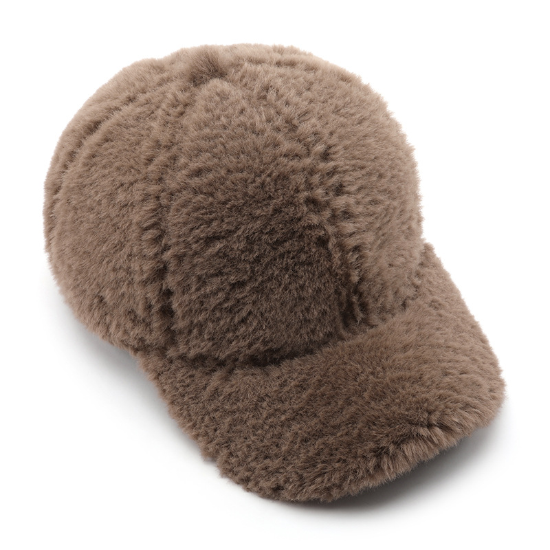 1 Piece Casual Solid Color Plush Baseball Cap Picture4