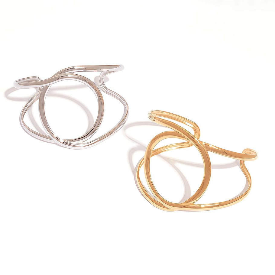 1 pulsera de acero inoxidable para mujer con forma irregular natural y sencilla Imagen9