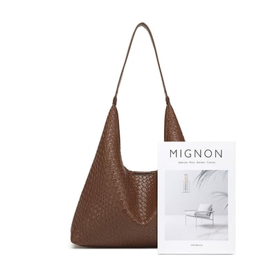 Sac à bandoulière classique en PU tissé pour femme avec pochette h5 Image3