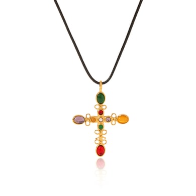 1 Piece Daily Cross Stainless Steel   Gold Color Women's Pendant Necklaces h5 