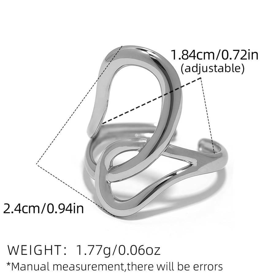 18K Gold Plated Stainless Steel Statement Rings irregular shape Elegant Daily Gathering/Party Simple Series Women's jewelry h5Picture2
