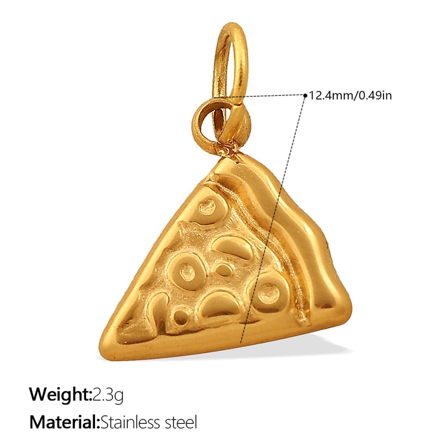 1 pieza de colgante DIY de acero inoxidable color dorado con forma de cereza dulce 