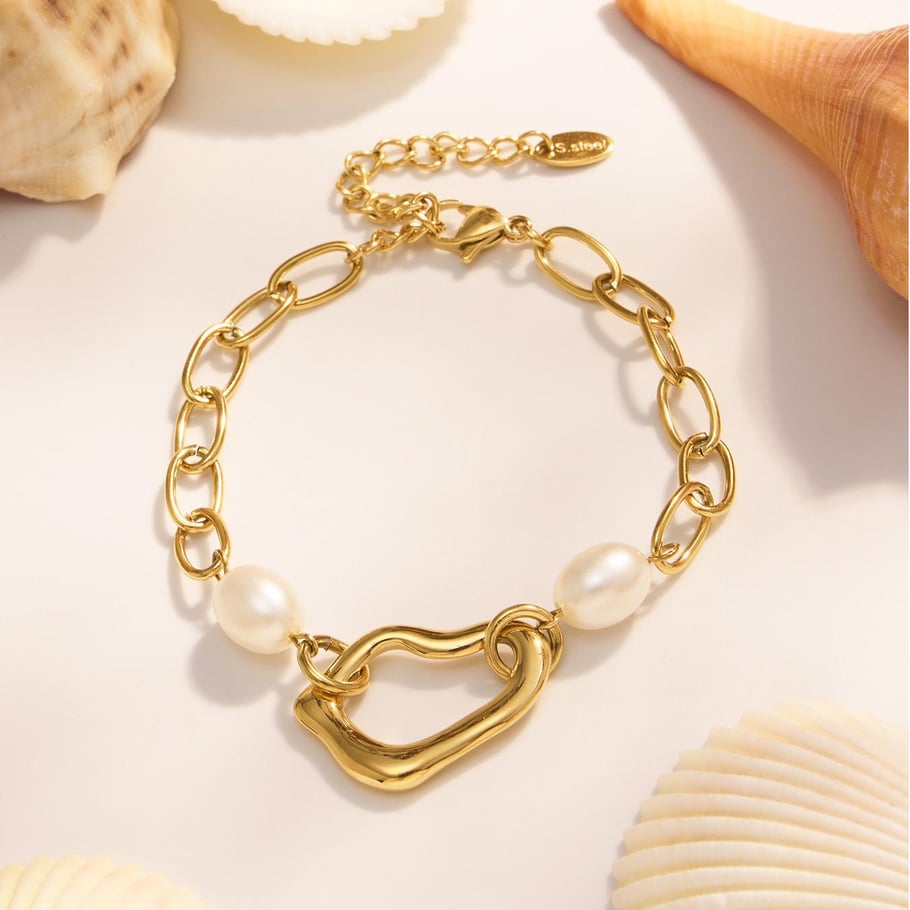 Classic Irregular Shape Stainless Steel Gold Color Women's Jewelry Sets Picture5