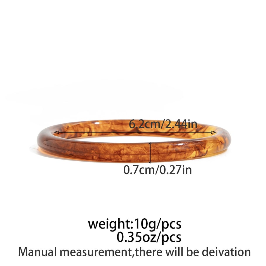 1 Piece Retro Gradient Color Resin Bangle Picture2
