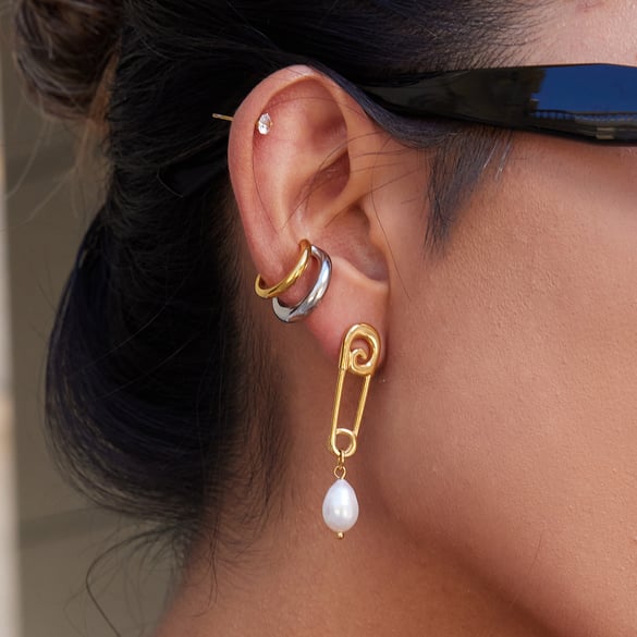 1 Pair Classic Paper Clip Stainless Steel Gold Color Women's Drop Earrings 2