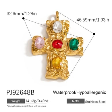 1 Piece Lovely  Casual Irregular Shape Cross DIY Stainless Steel   Women's Pendants h5 Picture2