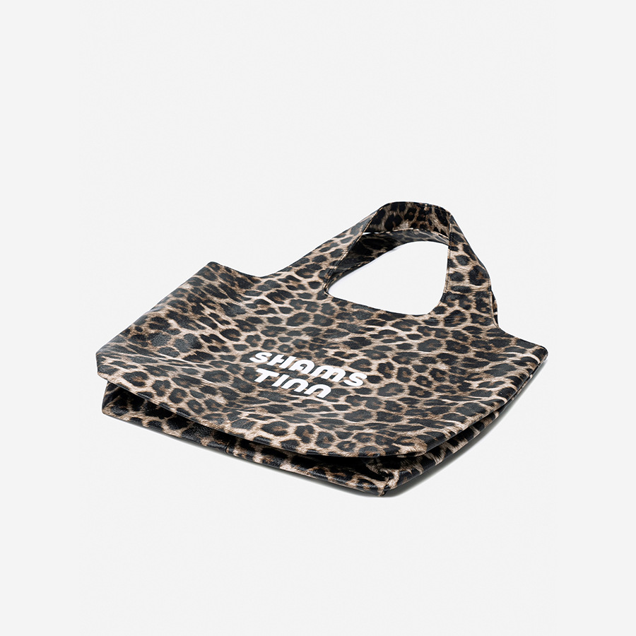 Bolso de mano de PVC para mujer, serie simple, informal, con estampado de leopardo Imagen3