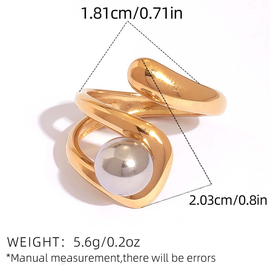 1 Piece  Mixed Gold Color And Silver Colors Stainless Steel Women’s Statement Rings Picture2