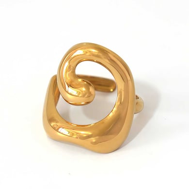 1 Piece Simple Irregular Shape Stainless Steel  Women's Statement Rings h5 