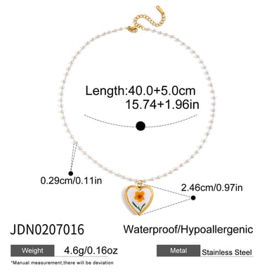 1 pezzo elegante collana con ciondolo a forma di fiore in acciaio inossidabile color oro da donna h5 Immagine2