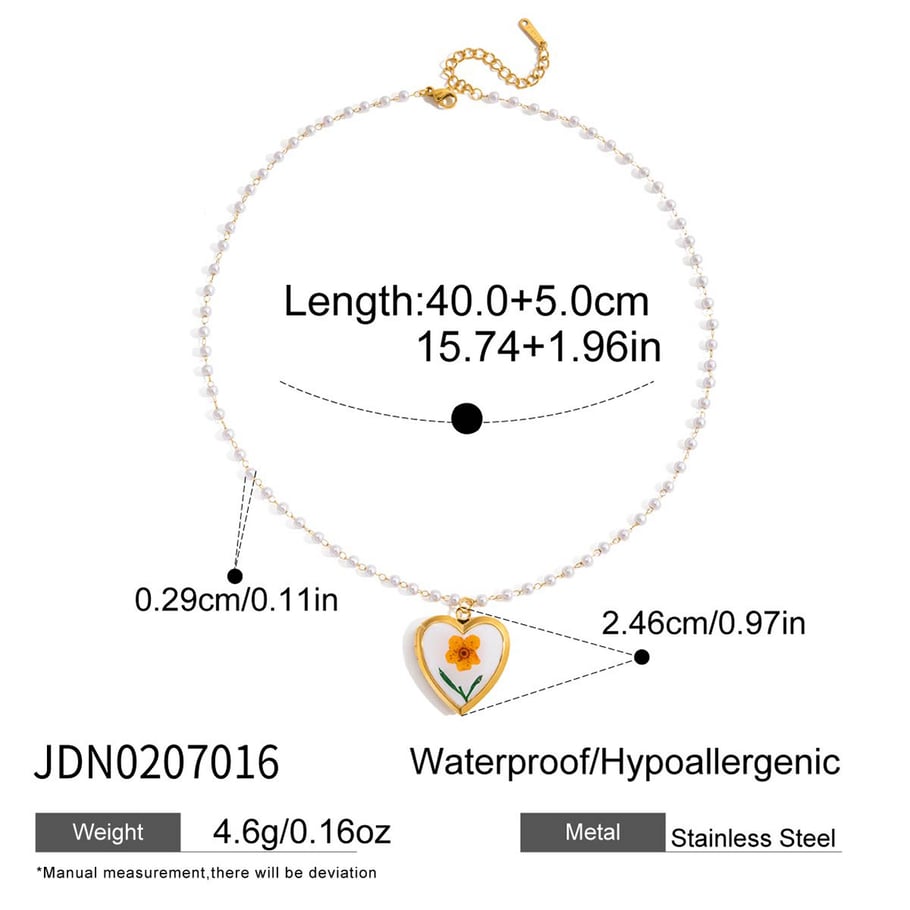1 pezzo elegante collana con ciondolo a forma di fiore in acciaio inossidabile color oro da donna Immagine2