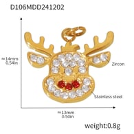 D106-Ciondolo a forma di alce di Natale dorato Immagine6