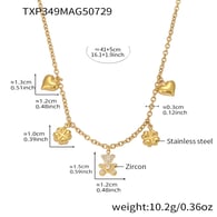 TXP349-Golden Bear Zircon Necklace 41+5cm 
