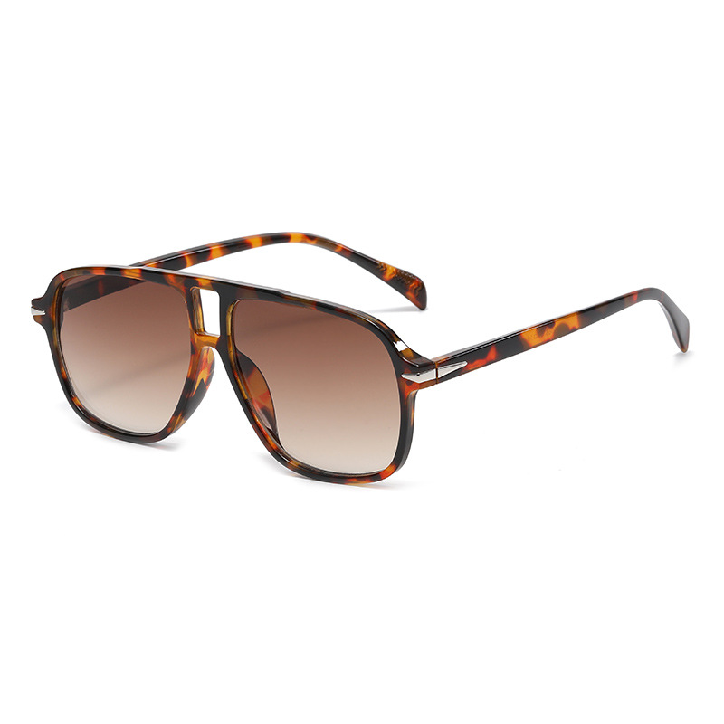 1 Paar braune modische Retro-Piloten-Sonnenbrille für Damen Bild2