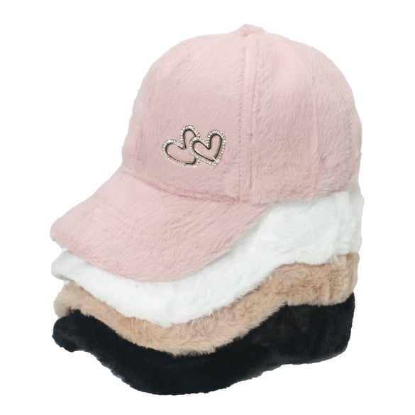 1 Piece Heart Plush Women's Hat
