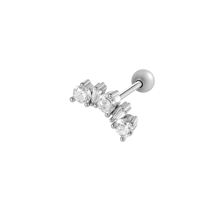 1 Piece Devil's Eye Copper Gold Color Zircon Piercing Earring 