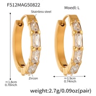 F512-Goldene Zirkon Ohrringe-L 