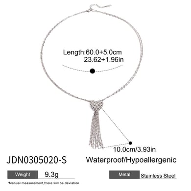 1 Piece Sexy Heart Stainless Steel Silver Color Women's Pendant Necklaces h5 Picture2
