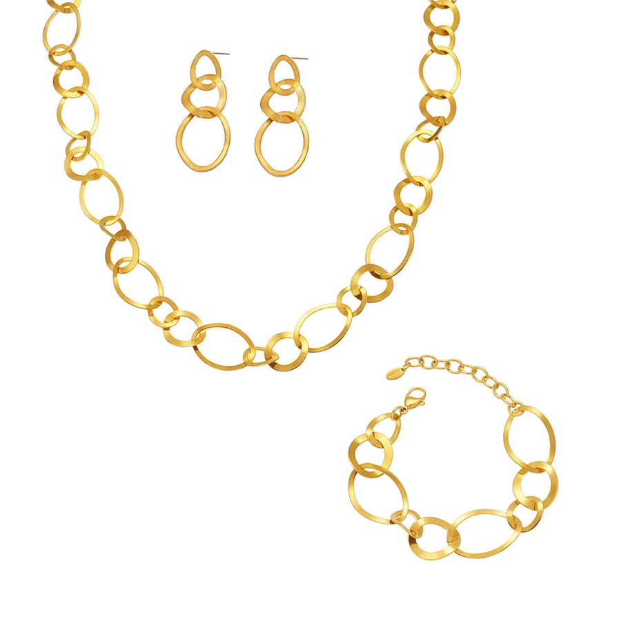 Irregular Oval Shape Stainless Steel Gold Color Women's Jewelry Sets Picture8