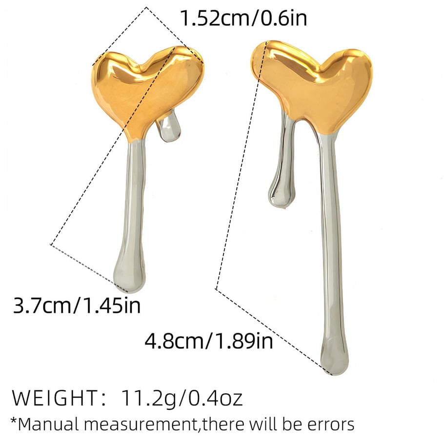 1 Piece Simple Heart Stainless Steel  Gold Color Women's Statement Rings Picture2