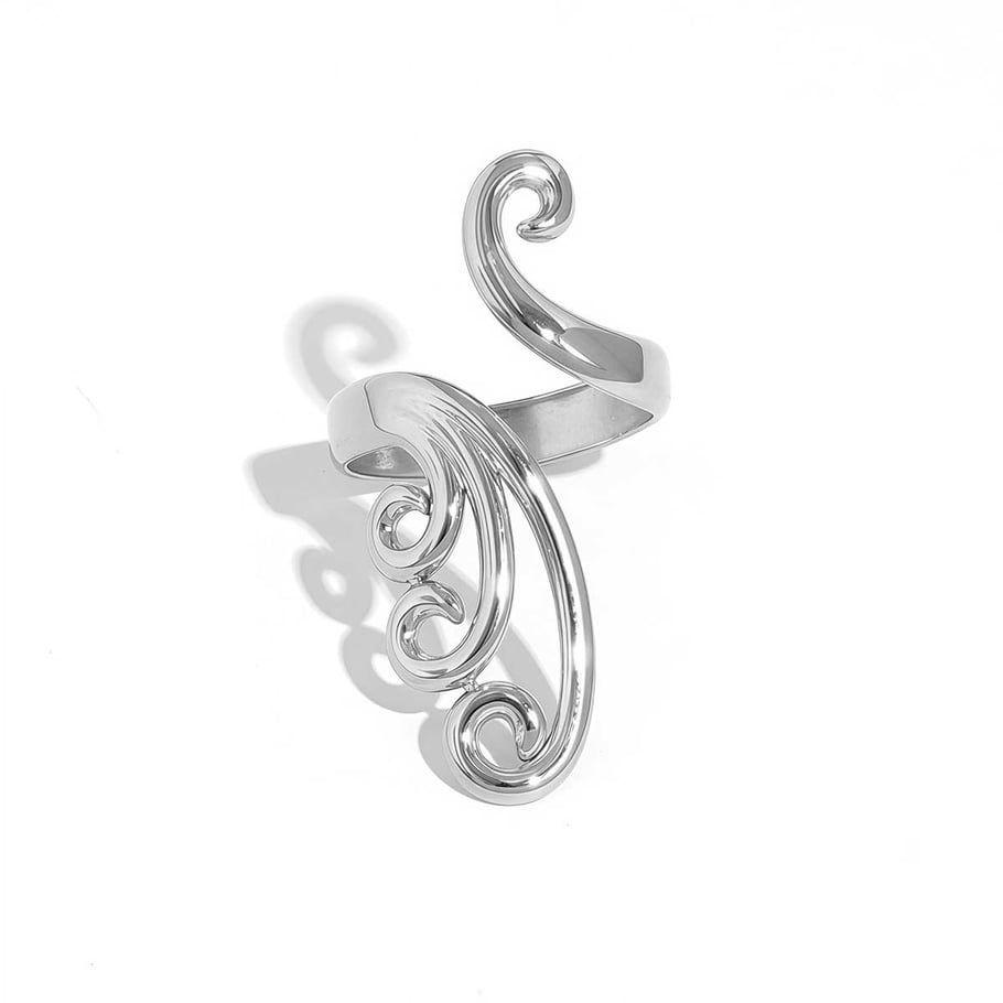 1 Piece Simple Irregular Shape Stainless Steel  Gold Color  Statement Rings 