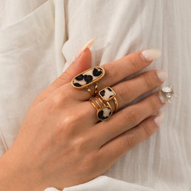 1 stuk Designer luipaardprint roestvrijstalen statement ringen voor dames h5 Afbeelding5