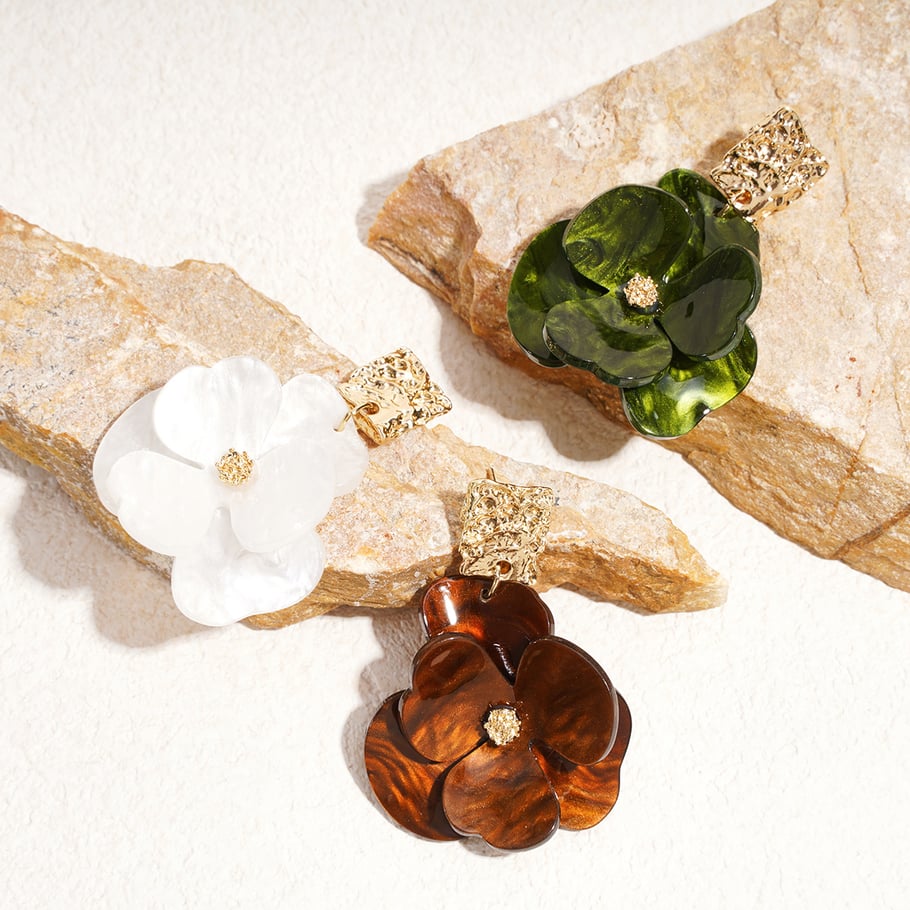 1 Pair Retro Flower Alloy Drop Earrings Picture5