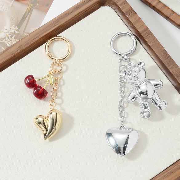 1 Piece Heart Alloy Bag Charm 2