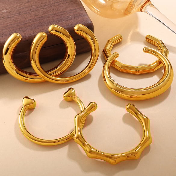 1 Piece Stainless Steel Gold Color Cuff Bracelet 2
