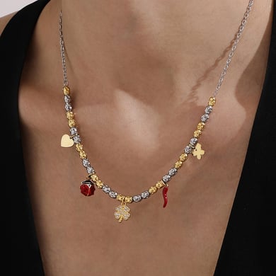 Luxurious Animal Stainless Steel Gold Color Zircon Women's Jewelry Sets h5 Picture3