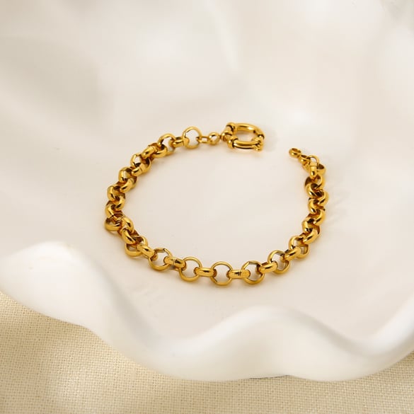 1 Stück einfache Alltagskette Rechteck Edelstahl Damen Kettenarmbänder