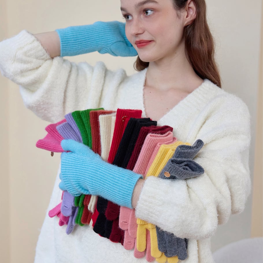 1 Pair Classic Fingerless Touch Screen Polyester Women's Gloves Picture2