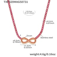 TXP320-Rose Red Zircon Necklace 41+5cm Picture2