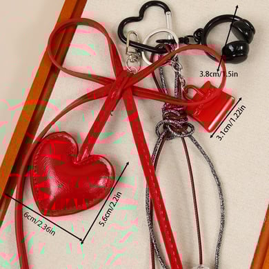 1 Piece Classic Series Retro Heart PU Women's Bag Charms h5 Picture2