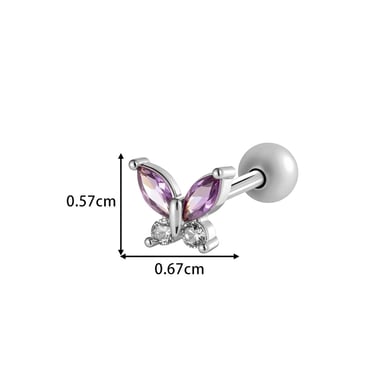 1 stuk bloem koper goud kleur zirkoon piercing oorbel h5 Afbeelding2