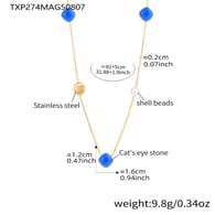 TXP274-Dark blue square gold necklace 81+5cm Picture6