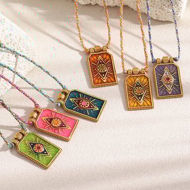 1 Piece Luxurious Eye Tarot Stainless Steel Gold Color Women's Pendant Necklaces h5 Picture3