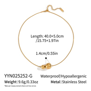 1 Piece Ball Stainless Steel Pendant Necklace h5 