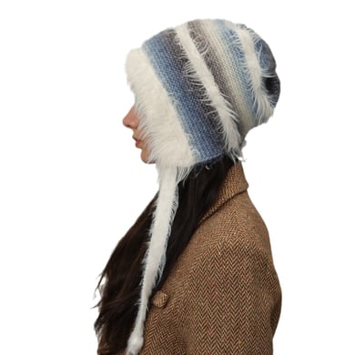 1 pieza de sombrero clásico de poliéster con rayas de colores degradados para mujer h5 Imagen4