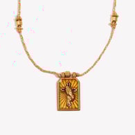 Hand-woven colored rope oil dripping cross Tarot card - golden Picture2
