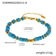 E589-Bracciale con perline di abaco in oro-n. 4 Immagine4