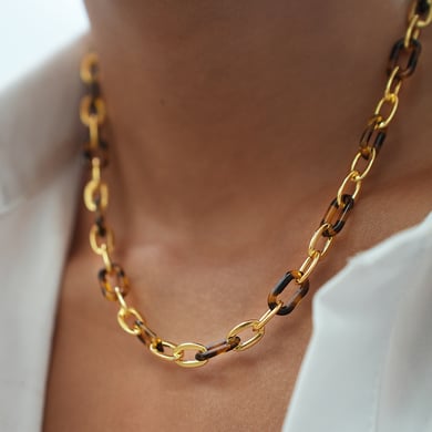 1 Piece Simple Series Retro Leopard Print Stainless Steel  Women's Chain Necklaces h5 Picture8