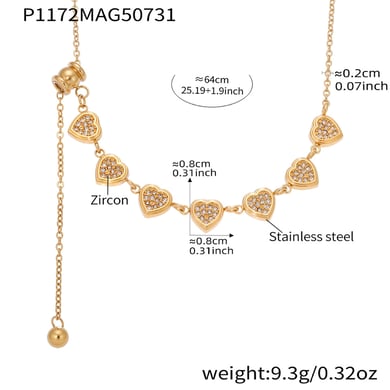 1 Piece Exquisite Series Elegant Star Stainless Steel Gold Color Zircon Women's Pendant Necklaces h5 
