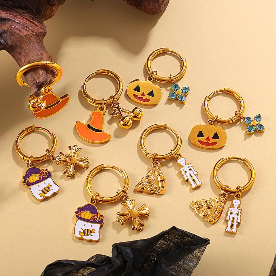 1 Pair Halloween Stainless Steel Drop Earrings Picture3